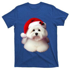 Coton De Tulear With Santa Hat Christmas Dog Owner Lover Mom Gift T-Shirt