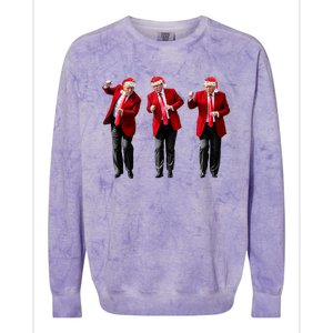 Christmas Donald Trump President 2024 Dancing Funny Santa Colorblast Crewneck Sweatshirt