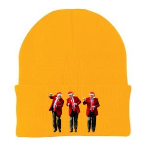 Christmas Donald Trump President 2024 Dancing Funny Santa Knit Cap Winter Beanie