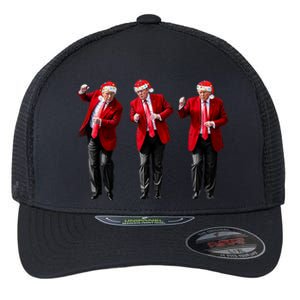 Christmas Donald Trump President 2024 Dancing Funny Santa Flexfit Unipanel Trucker Cap