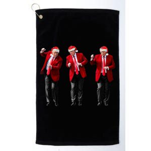 Christmas Donald Trump President 2024 Dancing Funny Santa Platinum Collection Golf Towel