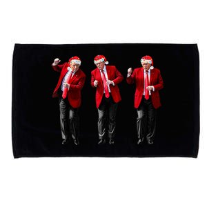 Christmas Donald Trump President 2024 Dancing Funny Santa Microfiber Hand Towel