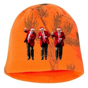 Christmas Donald Trump President 2024 Dancing Funny Santa Kati - Camo Knit Beanie