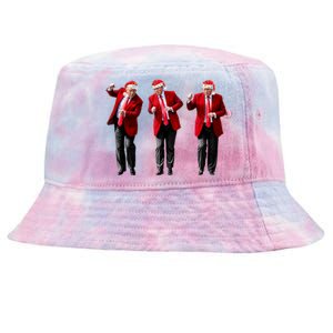 Christmas Donald Trump President 2024 Dancing Funny Santa Tie-Dyed Bucket Hat