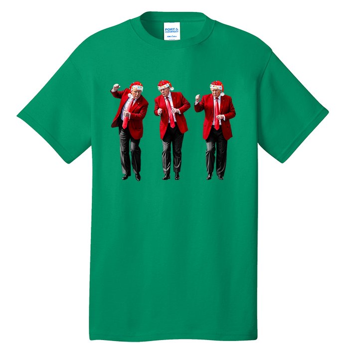 Christmas Donald Trump President 2024 Dancing Funny Santa Tall T-Shirt