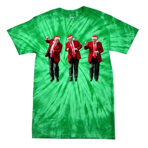 Christmas Donald Trump President 2024 Dancing Funny Santa Tie-Dye T-Shirt