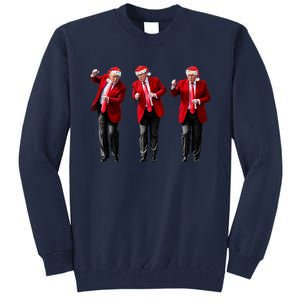 Christmas Donald Trump President 2024 Dancing Funny Santa Tall Sweatshirt