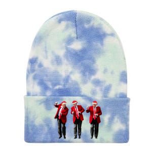 Christmas Donald Trump President 2024 Dancing Funny Santa Tie Dye 12in Knit Beanie