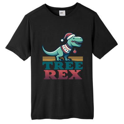 Christmas Dinosaur Tree Rex Retro Groovy Xmas Style Cute Gift Tall Fusion ChromaSoft Performance T-Shirt