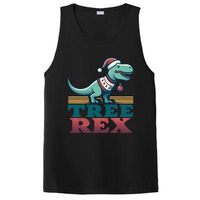 Christmas Dinosaur Tree Rex Retro Groovy Xmas Style Cute Gift PosiCharge Competitor Tank