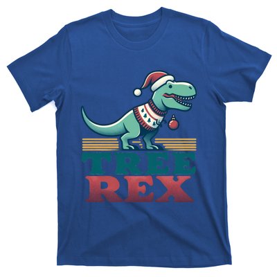 Christmas Dinosaur Tree Rex Retro Groovy Xmas Style Cute Gift T-Shirt