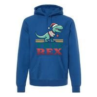 Christmas Dinosaur Tree Rex Retro Groovy Xmas Style Cute Gift Premium Hoodie