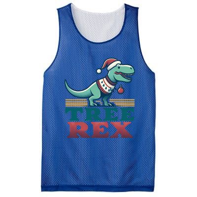 Christmas Dinosaur Tree Rex Retro Groovy Xmas Style Cute Gift Mesh Reversible Basketball Jersey Tank