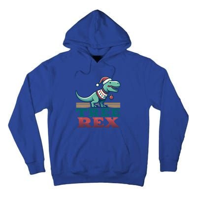 Christmas Dinosaur Tree Rex Retro Groovy Xmas Style Cute Gift Tall Hoodie