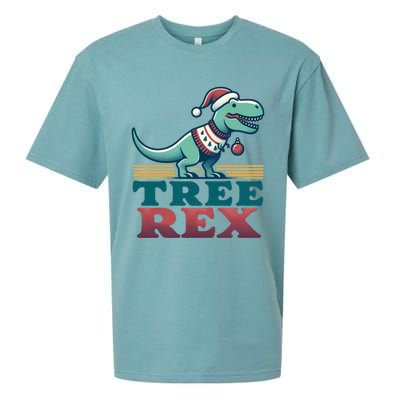 Christmas Dinosaur Tree Rex Retro Groovy Xmas Style Cute Gift Sueded Cloud Jersey T-Shirt