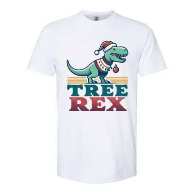 Christmas Dinosaur Tree Rex Retro Groovy Xmas Style Cute Gift Softstyle CVC T-Shirt