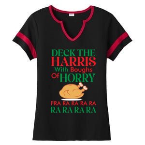 Christmas Deck The Harrs Fra Ra Ra Funny Turkey Gift Ladies Halftime Notch Neck Tee