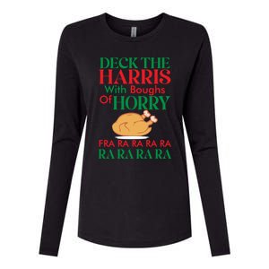 Christmas Deck The Harrs Fra Ra Ra Funny Turkey Gift Womens Cotton Relaxed Long Sleeve T-Shirt