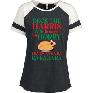 Christmas Deck The Harrs Fra Ra Ra Funny Turkey Gift Enza Ladies Jersey Colorblock Tee