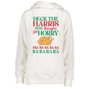 Christmas Deck The Harrs Fra Ra Ra Funny Turkey Gift Womens Funnel Neck Pullover Hood