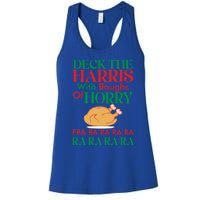 Christmas Deck The Harrs Fra Ra Ra Funny Turkey Gift Women's Racerback Tank