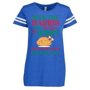 Christmas Deck The Harrs Fra Ra Ra Funny Turkey Gift Enza Ladies Jersey Football T-Shirt