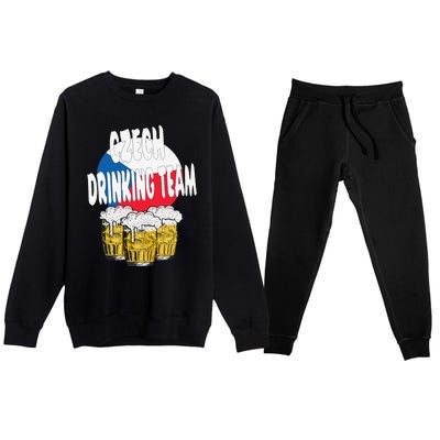 Czech Drinking Team Premium Crewneck Sweatsuit Set