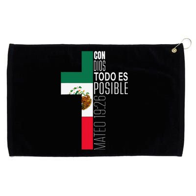 Con Dios Todo Es Posible Christian Spanish Gift Mexican Flag Grommeted Golf Towel