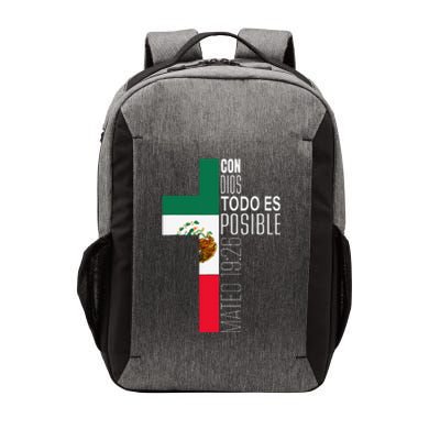 Con Dios Todo Es Posible Christian Spanish Gift Mexican Flag Vector Backpack