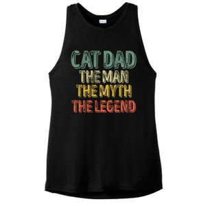 Cat Dad The The Myth The Legend Great Gift FatherS Day Gift Ladies PosiCharge Tri-Blend Wicking Tank