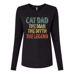 Cat Dad The The Myth The Legend Great Gift FatherS Day Gift Womens Cotton Relaxed Long Sleeve T-Shirt