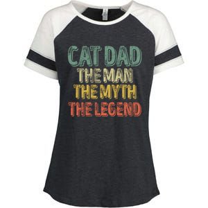 Cat Dad The The Myth The Legend Great Gift FatherS Day Gift Enza Ladies Jersey Colorblock Tee