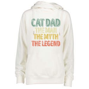 Cat Dad The The Myth The Legend Great Gift FatherS Day Gift Womens Funnel Neck Pullover Hood