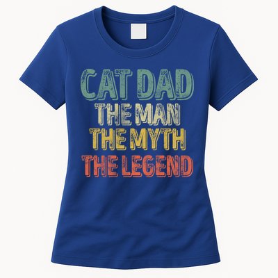 Cat Dad The The Myth The Legend Great Gift FatherS Day Gift Womens T-Shirt