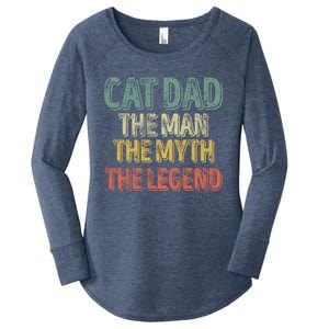 Cat Dad The The Myth The Legend Great Gift FatherS Day Gift Women's Perfect Tri Tunic Long Sleeve Shirt