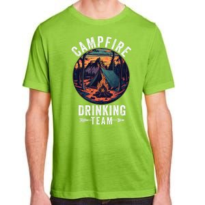 Campfire Drinking Team Outdoors Bonfire Camp Fire Nature Lover Funny Camping Adult ChromaSoft Performance T-Shirt