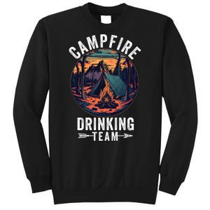 Campfire Drinking Team Outdoors Bonfire Camp Fire Nature Lover Funny Camping Sweatshirt