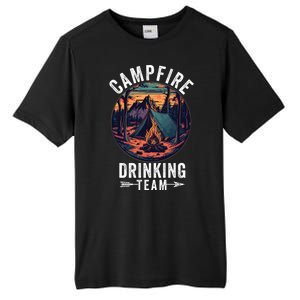 Campfire Drinking Team Outdoors Bonfire Camp Fire Nature Lover Funny Camping Tall Fusion ChromaSoft Performance T-Shirt