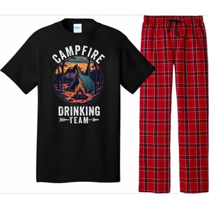 Campfire Drinking Team Outdoors Bonfire Camp Fire Nature Lover Funny Camping Pajama Set