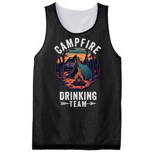 Campfire Drinking Team Outdoors Bonfire Camp Fire Nature Lover Funny Camping Mesh Reversible Basketball Jersey Tank