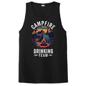 Campfire Drinking Team Outdoors Bonfire Camp Fire Nature Lover Funny Camping PosiCharge Competitor Tank