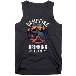 Campfire Drinking Team Outdoors Bonfire Camp Fire Nature Lover Funny Camping Tank Top