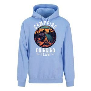 Campfire Drinking Team Outdoors Bonfire Camp Fire Nature Lover Funny Camping Unisex Surf Hoodie