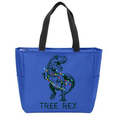 Christmas Dinosaur Tree Rex Pajamas Meaningful Gift Zip Tote Bag