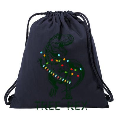 Christmas Dinosaur Tree Rex Pajamas Meaningful Gift Drawstring Bag