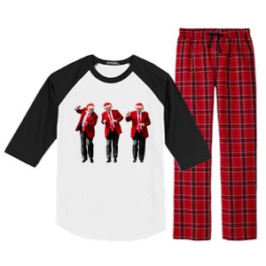 Christmas Donald Trump President 2024 Dancing Funny Santa Raglan Sleeve Pajama Set