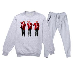 Christmas Donald Trump President 2024 Dancing Funny Santa Premium Crewneck Sweatsuit Set