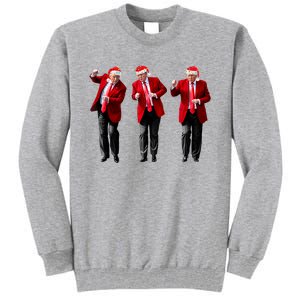 Christmas Donald Trump President 2024 Dancing Funny Santa Tall Sweatshirt