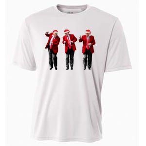 Christmas Donald Trump President 2024 Dancing Funny Santa Cooling Performance Crew T-Shirt