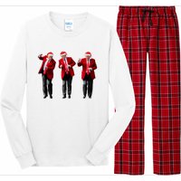 Christmas Donald Trump President 2024 Dancing Funny Santa Long Sleeve Pajama Set